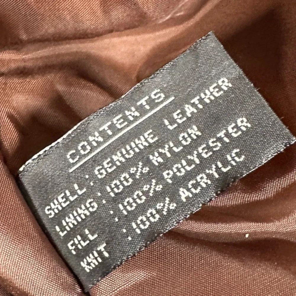 Ash Creek Trading Mens XL‎ Brown Genuine Leather Bomber Flight Jacket Vintage